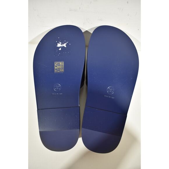 Chanel 22S Blue Lambskin Multicolor CHANEL Letter Logo Flat Slide Sandal 37.5 - Picture 12 of 12
